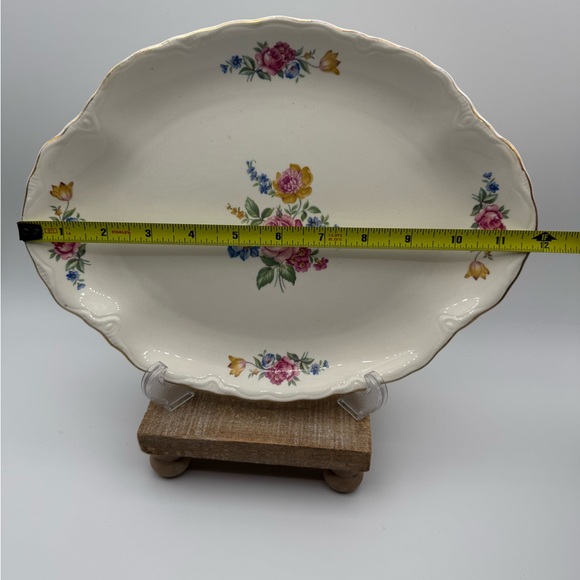 Vintage Hazel by Scio Elegant Floral Oval Serving Platter with Gold Trim USA - Picture 9 of 15